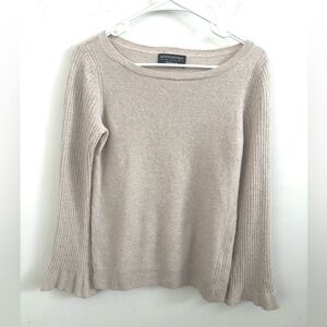 Banana Republic Sweater Wool Cashmere S Bell Sleeve Cream Quiet Luxury Parisian
